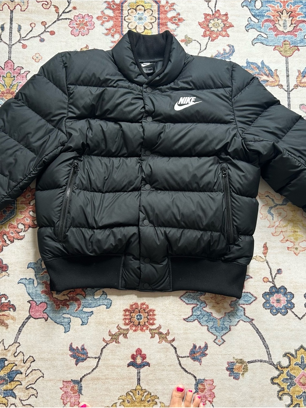 Nike Black Puffer Bomber Jacket